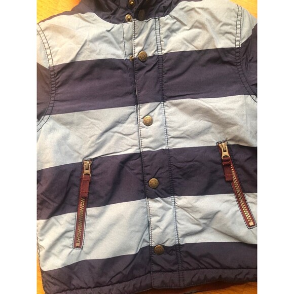 Mini boden 4/5 jacket coat blue striped - Picture 2 of 10